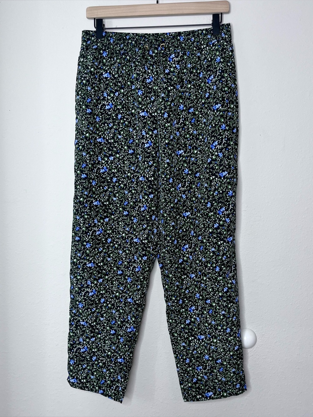 Michael Kors Dressy Floral Track Pants Size Large Drawstring Waist Pockets